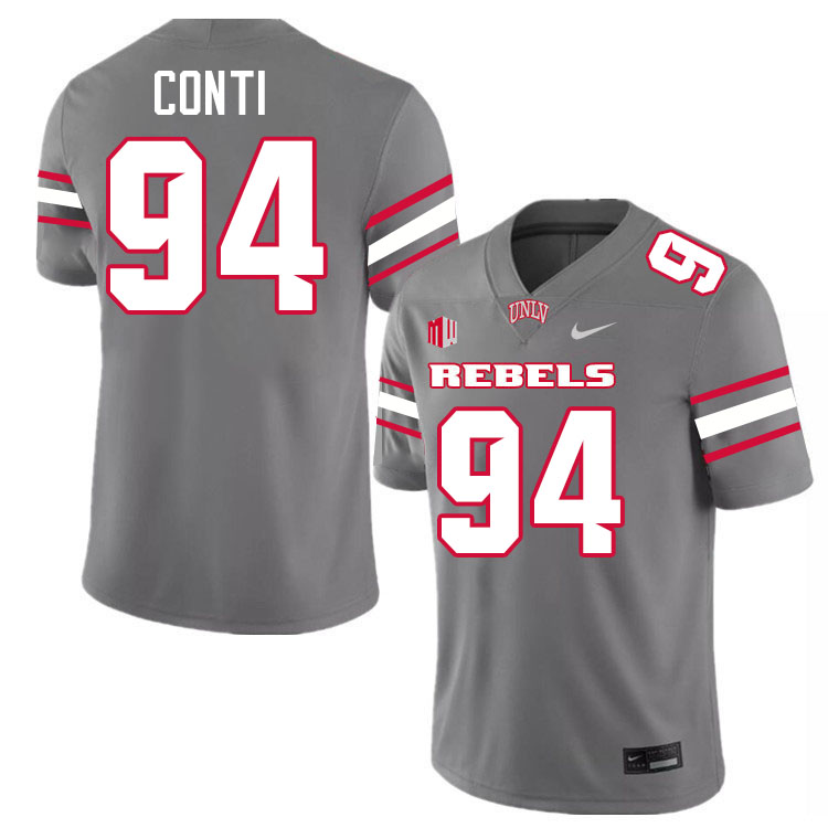 UNLV Rebels #94 Lucas Conti College Football Jerseys,Uniforms-Grey
